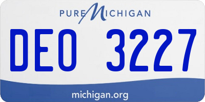 MI license plate DEO3227