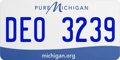 MI license plate DEO3239