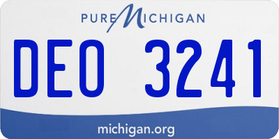 MI license plate DEO3241