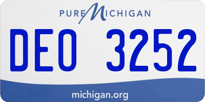 MI license plate DEO3252