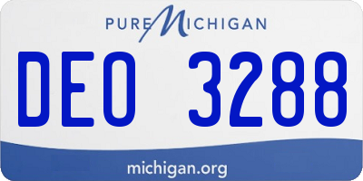 MI license plate DEO3288