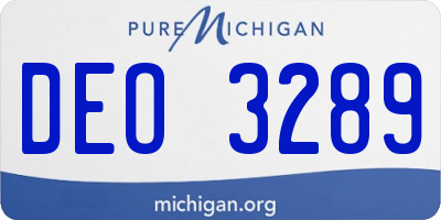 MI license plate DEO3289