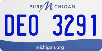 MI license plate DEO3291