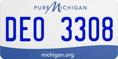MI license plate DEO3308