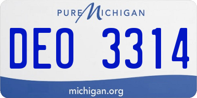 MI license plate DEO3314