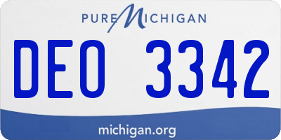 MI license plate DEO3342