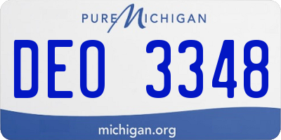 MI license plate DEO3348
