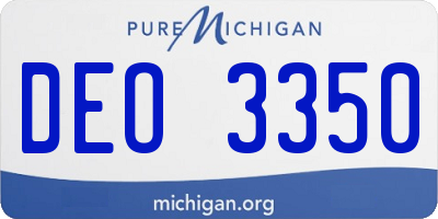 MI license plate DEO3350