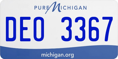 MI license plate DEO3367