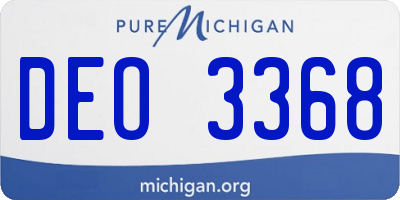 MI license plate DEO3368