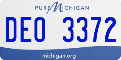 MI license plate DEO3372