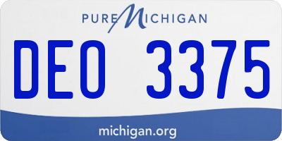 MI license plate DEO3375
