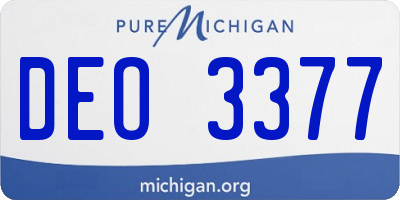 MI license plate DEO3377