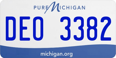 MI license plate DEO3382
