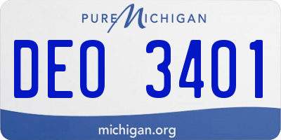 MI license plate DEO3401
