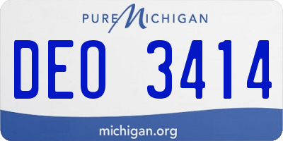 MI license plate DEO3414