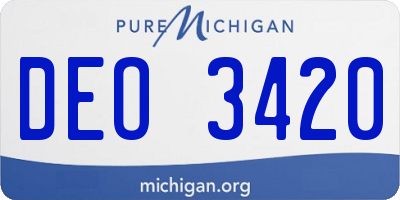 MI license plate DEO3420
