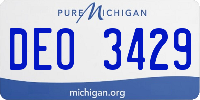 MI license plate DEO3429
