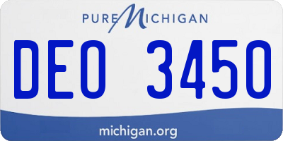 MI license plate DEO3450