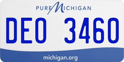 MI license plate DEO3460
