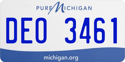 MI license plate DEO3461