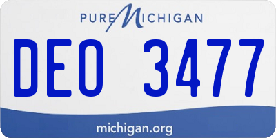 MI license plate DEO3477