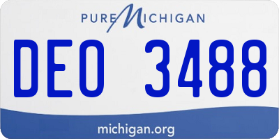MI license plate DEO3488