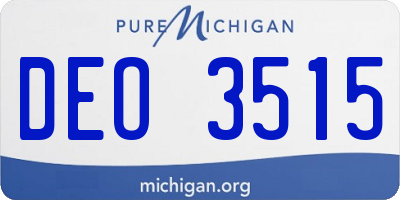 MI license plate DEO3515
