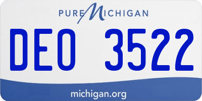 MI license plate DEO3522
