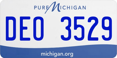 MI license plate DEO3529