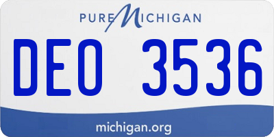 MI license plate DEO3536