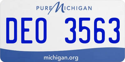 MI license plate DEO3563