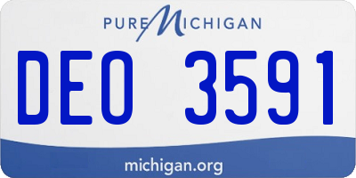 MI license plate DEO3591