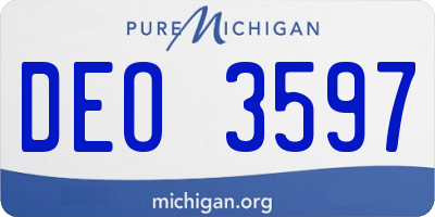 MI license plate DEO3597