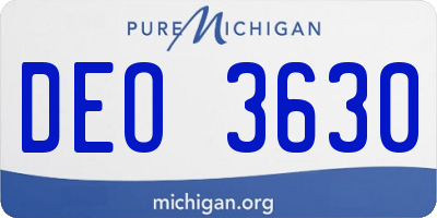 MI license plate DEO3630