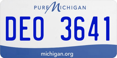 MI license plate DEO3641