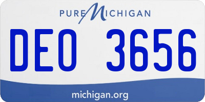 MI license plate DEO3656