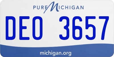 MI license plate DEO3657