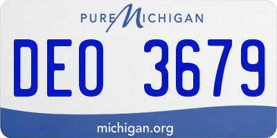 MI license plate DEO3679
