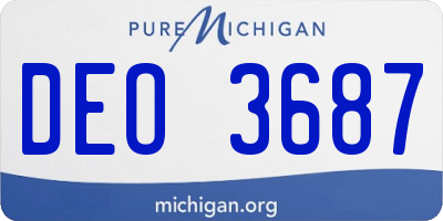 MI license plate DEO3687
