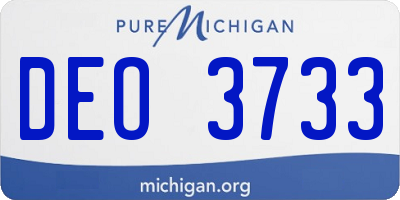 MI license plate DEO3733