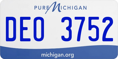 MI license plate DEO3752