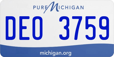 MI license plate DEO3759
