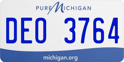 MI license plate DEO3764
