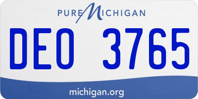 MI license plate DEO3765