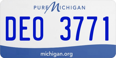 MI license plate DEO3771