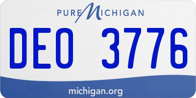 MI license plate DEO3776