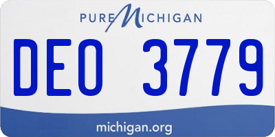 MI license plate DEO3779