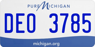 MI license plate DEO3785