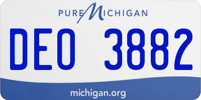 MI license plate DEO3882